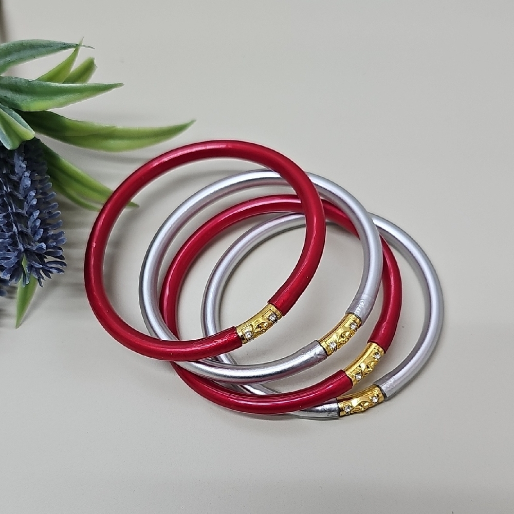 Budha All Weather Womens Bangles. (Not Budhagirls) Color Silver, Red